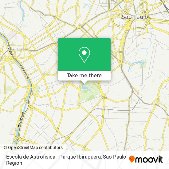 Mapa Escola de Astrofisica - Parque Ibirapuera