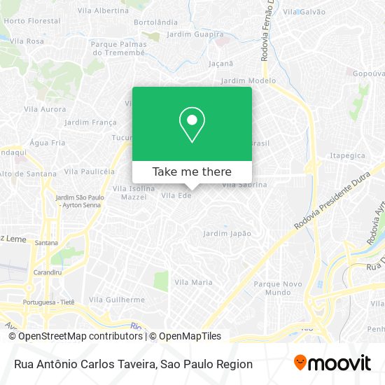 Mapa Rua Antônio Carlos Taveira