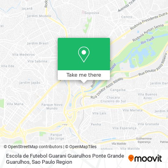 Escola de Futebol Guarani Guarulhos Ponte Grande Guarulhos map