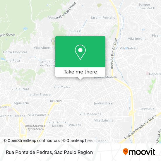 Mapa Rua Ponta de Pedras