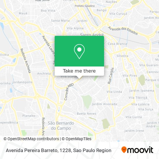 Mapa Avenida Pereira Barreto, 1228