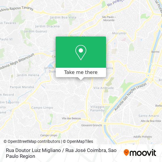 Rua Doutor Luiz Migliano / Rua José Coimbra map