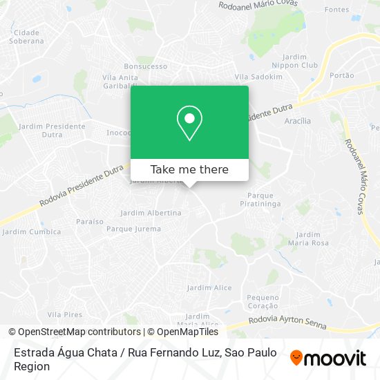 Mapa Estrada Água Chata / Rua Fernando Luz