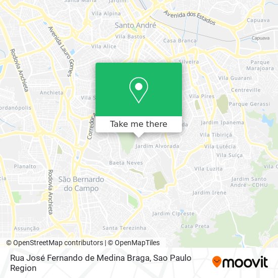 Rua José Fernando de Medina Braga map