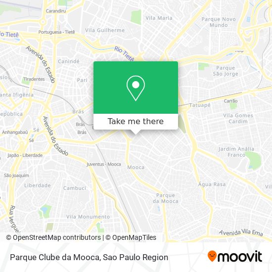 Mapa Parque Clube da Mooca