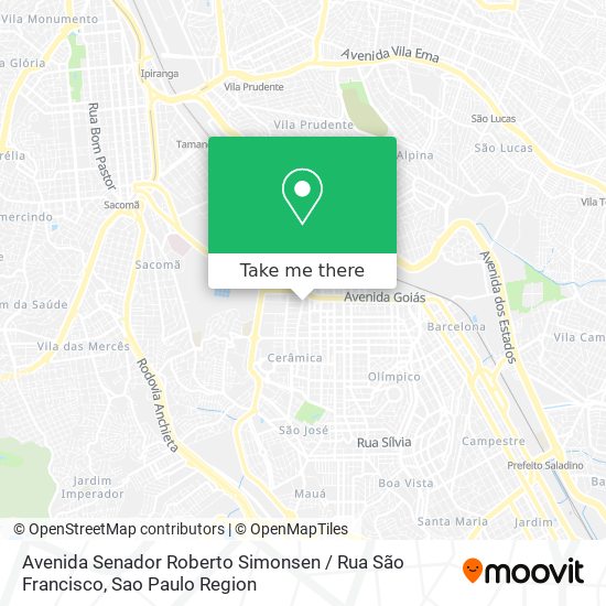 Avenida Senador Roberto Simonsen / Rua São Francisco map