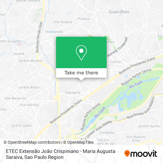 Mapa ETEC Extensão João Crispiniano - Maria Augusta Saraiva