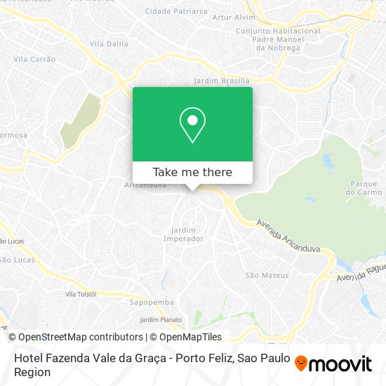Hotel Fazenda Vale da Graça - Porto Feliz map
