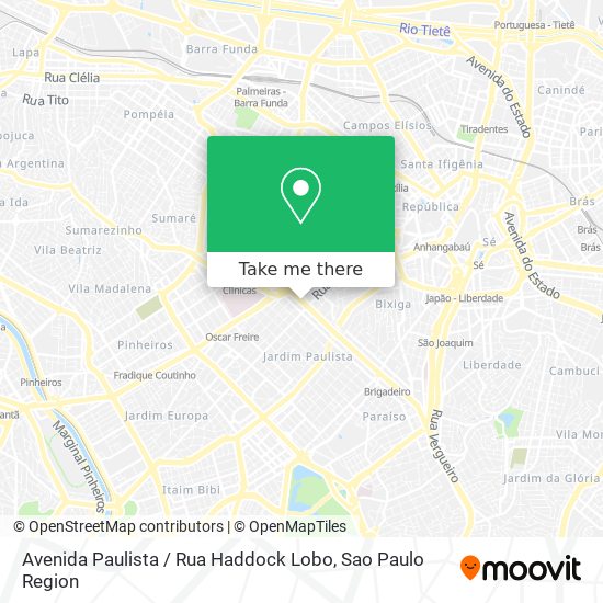 Mapa Avenida Paulista / Rua Haddock Lobo