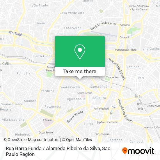Rua Barra Funda / Alameda Ribeiro da Silva map