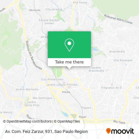 Av. Com. Feiz Zarzur, 931 map