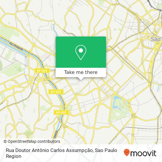 Mapa Rua Doutor Antônio Carlos Assumpção
