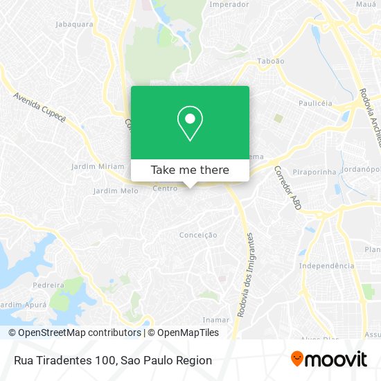 Rua Tiradentes 100 map