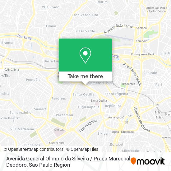 Mapa Avenida General Olímpio da Silveira / Praça Marechal Deodoro