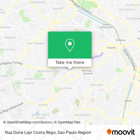 Mapa Rua Dona Layr Costa Rego