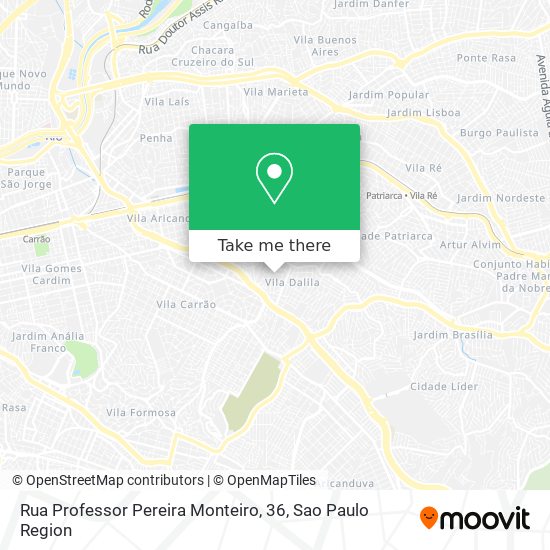 Mapa Rua Professor Pereira Monteiro, 36