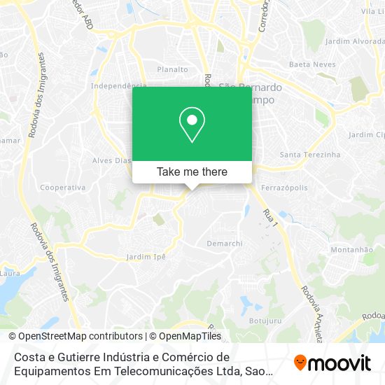 Costa e Gutierre Indústria e Comércio de Equipamentos Em Telecomunicações Ltda map