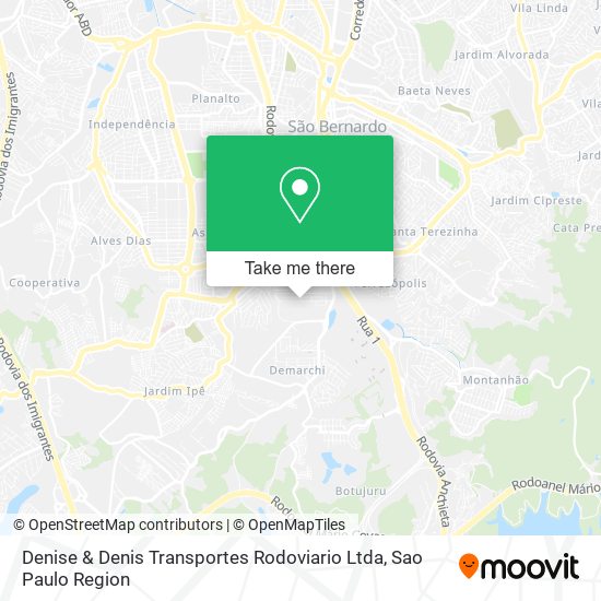 Denise & Denis Transportes Rodoviario Ltda map