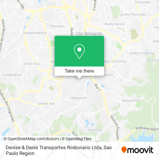 Denise & Denis Transportes Rodoviario Ltda map