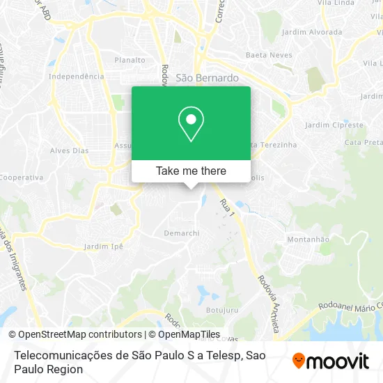 Telecomunicações de São Paulo S a Telesp map