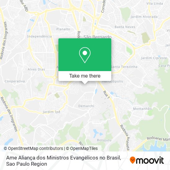 Ame Aliança dos Ministros Evangélicos no Brasil map