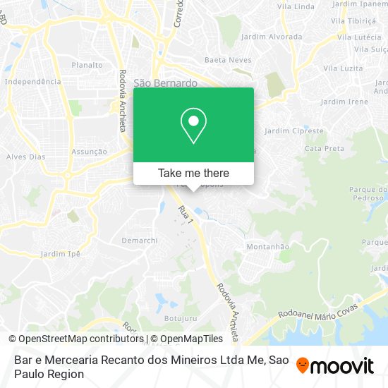 Mapa Bar e Mercearia Recanto dos Mineiros Ltda Me
