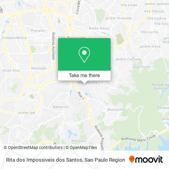 Mapa Rita dos Impossiveis dos Santos