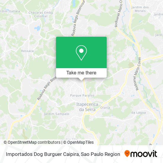 Importados Dog Burguer Caipira map
