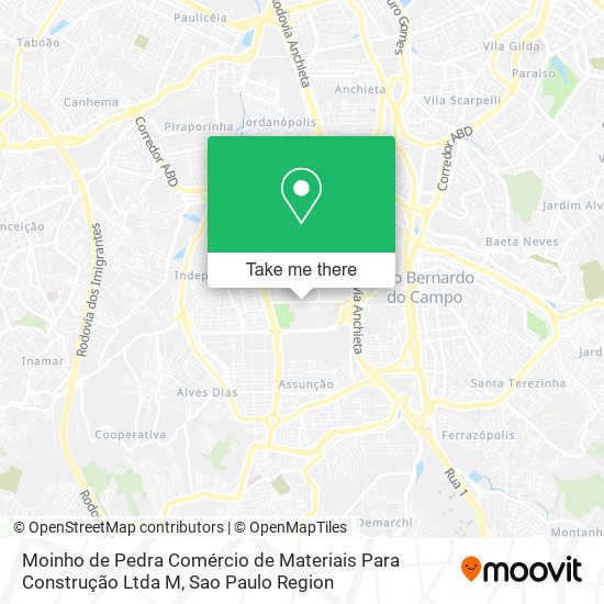 Moinho de Pedra Comércio de Materiais Para Construção Ltda M map