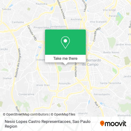 Nesio Lopes Castro Representacoes map