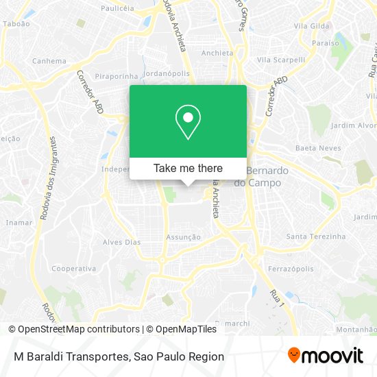 M Baraldi Transportes map
