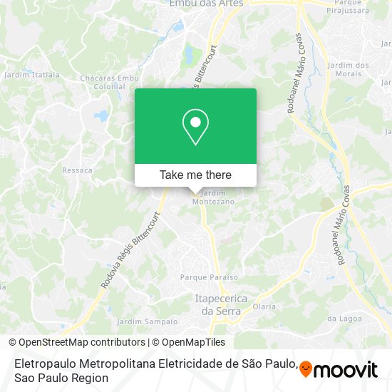 Eletropaulo Metropolitana Eletricidade de São Paulo map
