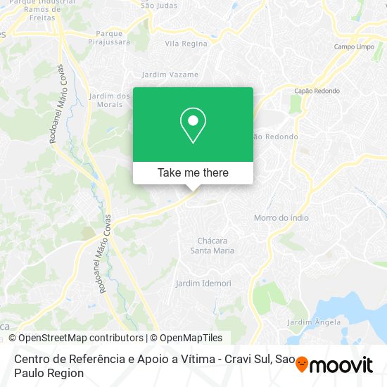 Mapa Centro de Referência e Apoio a Vítima - Cravi Sul