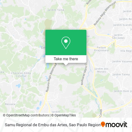 Samu Regional de Embu das Artes map