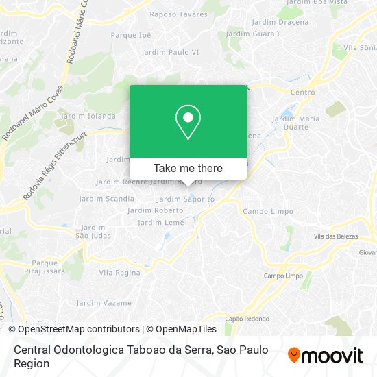 Mapa Central Odontologica Taboao da Serra
