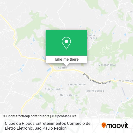 Mapa Clube da Pipoca Entretenimentos Comércio de Eletro Eletronic