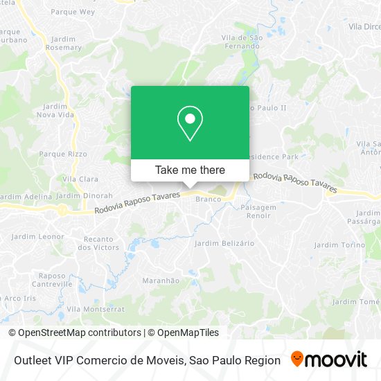 Mapa Outleet VIP Comercio de Moveis