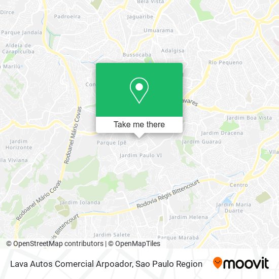 Lava Autos Comercial Arpoador map