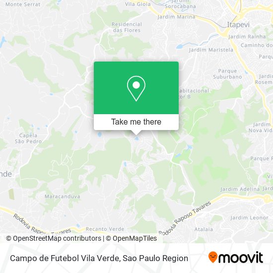 Mapa Campo de Futebol Vila Verde