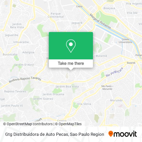 Gtg Distribuidora de Auto Pecas map