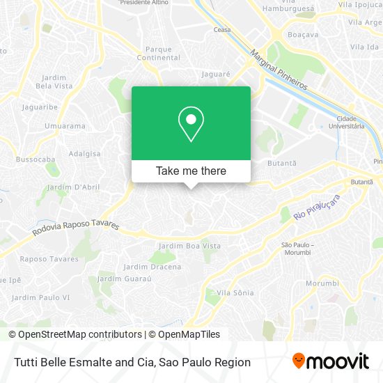 Tutti Belle Esmalte and Cia map