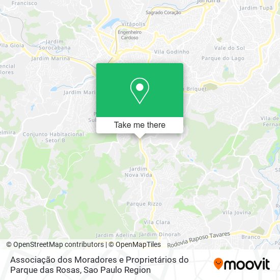 Mapa Associação dos Moradores e Proprietários do Parque das Rosas