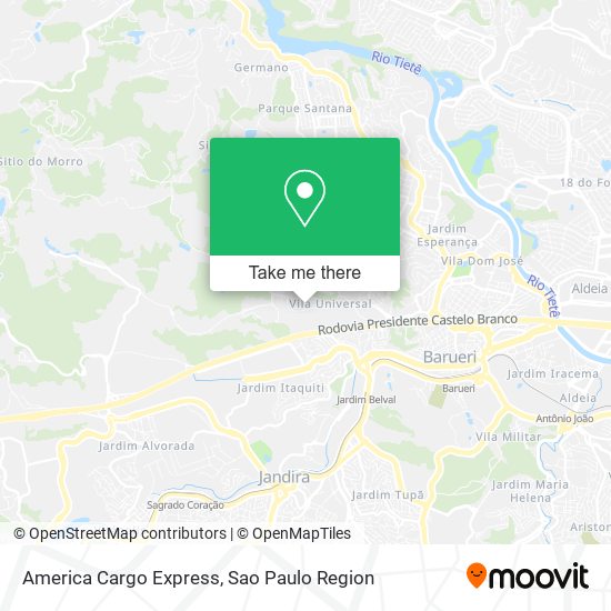 America Cargo Express map