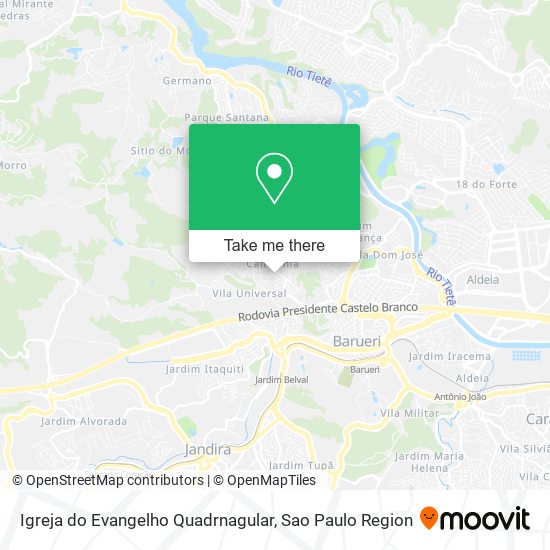 Mapa Igreja do Evangelho Quadrnagular