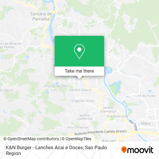 Mapa K&N Burger - Lanches Acai e Doces