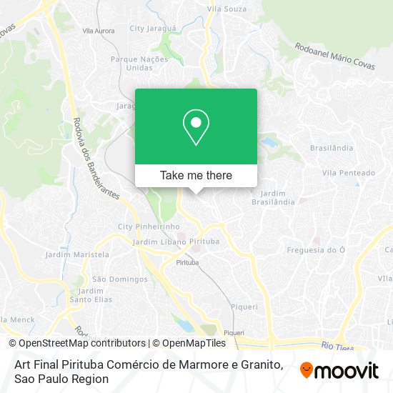 Art Final Pirituba Comércio de Marmore e Granito map