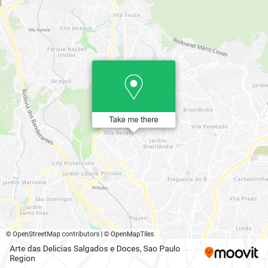 Arte das Delicias Salgados e Doces map