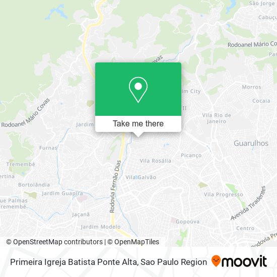 Mapa Primeira Igreja Batista Ponte Alta