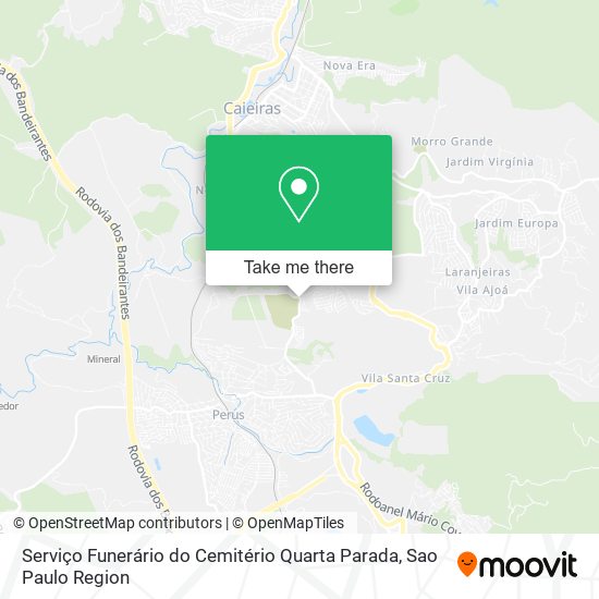 Mapa Serviço Funerário do Cemitério Quarta Parada