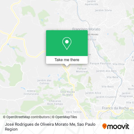 José Rodrigues de Oliveira Morato Me map